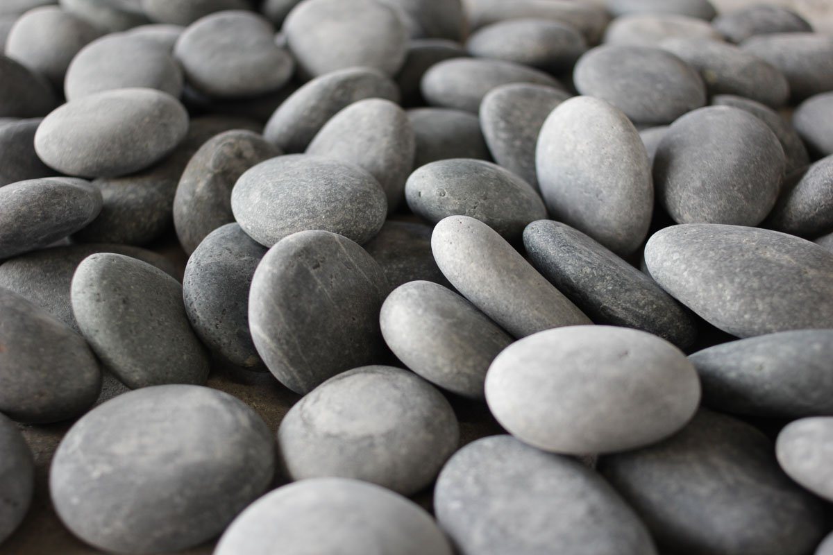 Black Fire Stones Concrete Wave Design