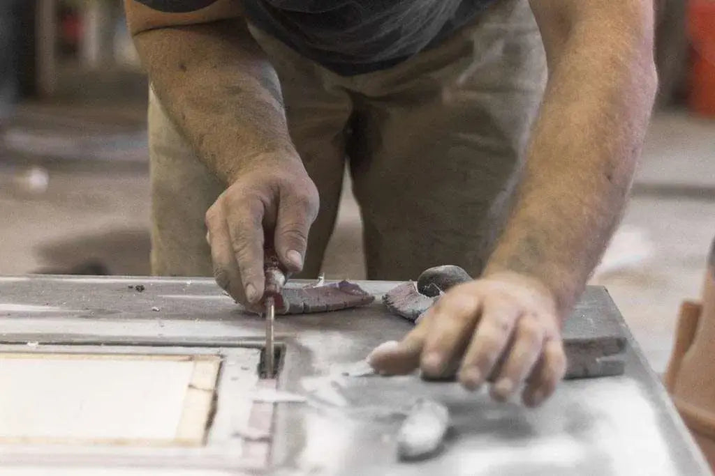 Concrete fire pit crafted in studio